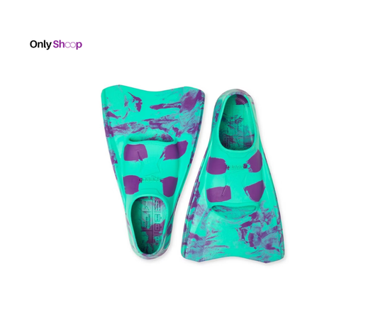 Aletas de Natación para Niños Talla M – Color Aqua/Morado (18 cm | 32–33.5 US)