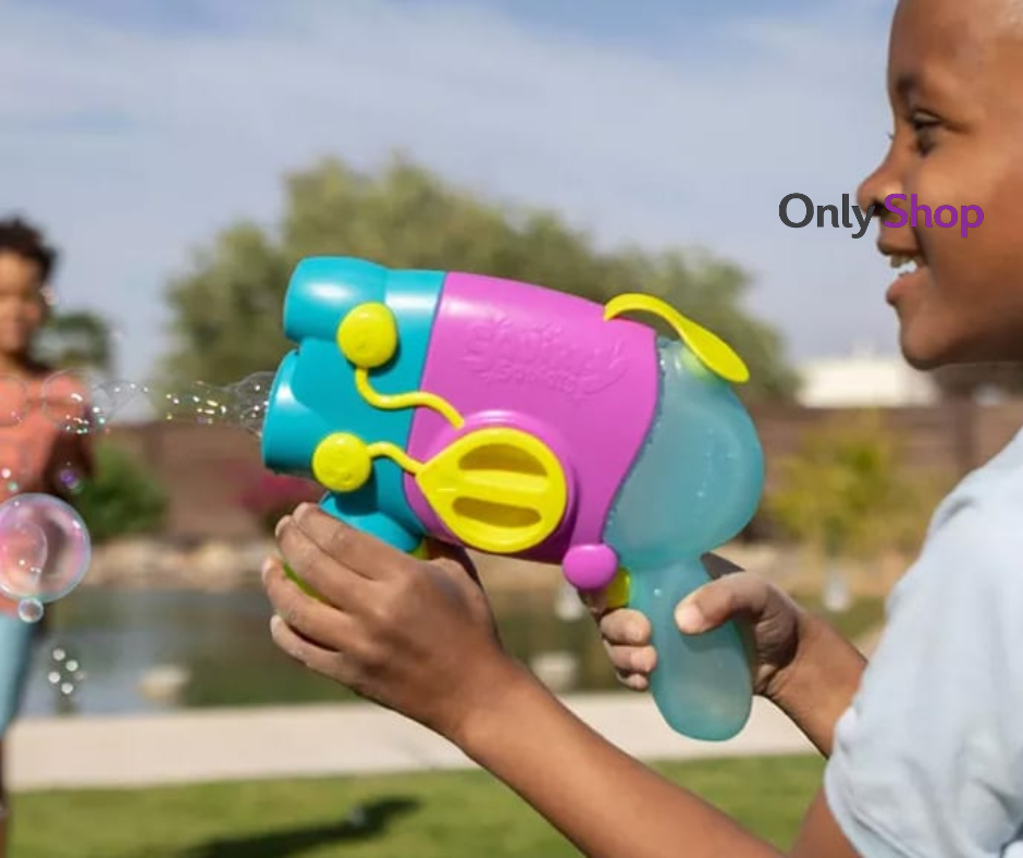 Pistola de Burbujas Squirty Squirts – Diversión 2 en 1 con Agua y Burbujas (Niños 3+ años)